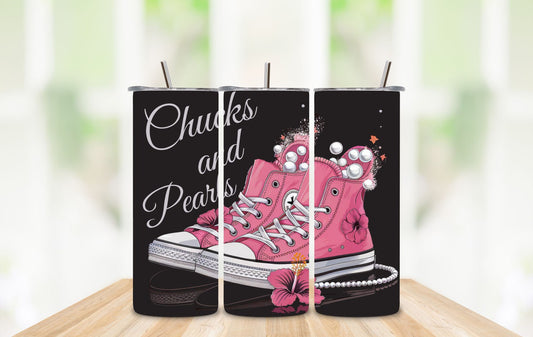 "Chucks and pearls" 20oz Tumbler