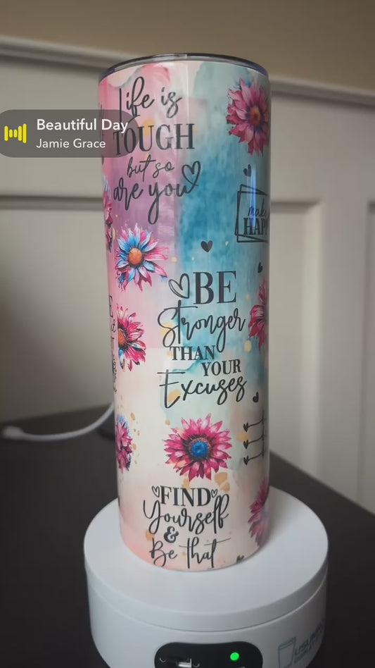 "Motivational sunflower" 20oz tumbler